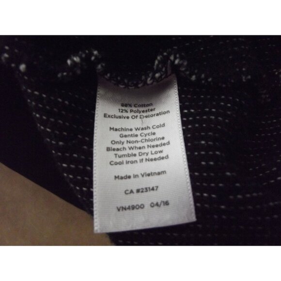 Talbots Sweater Womens Size SP Black White Woven Knit pockets shirttail tunic PS - Picture 14 of 14